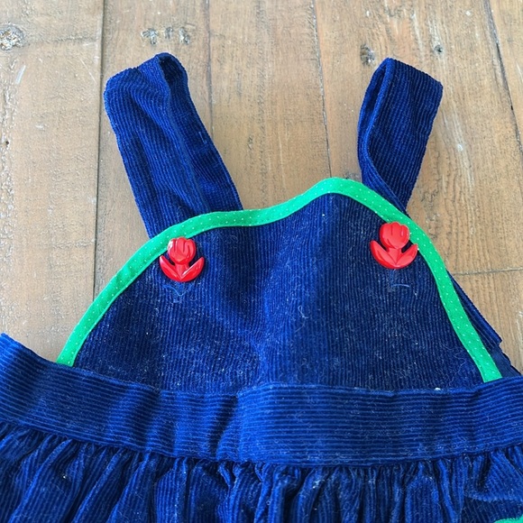 Vintage corduroy sheep appliqué pinafore - Picture 3 of 5